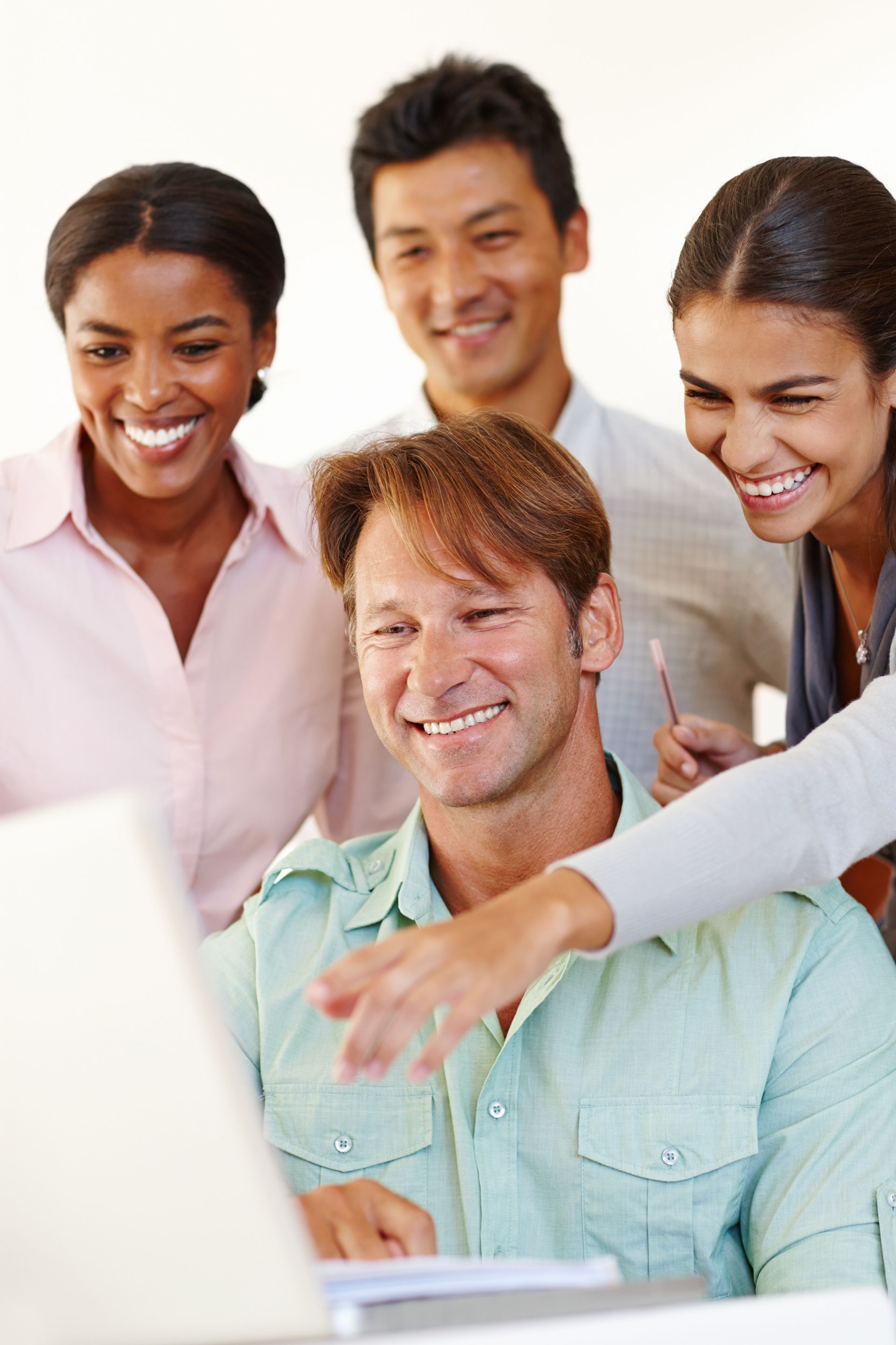 Happy people after a website launch