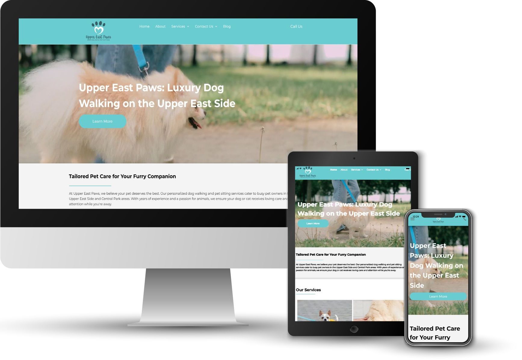 NYC dog walker website designed