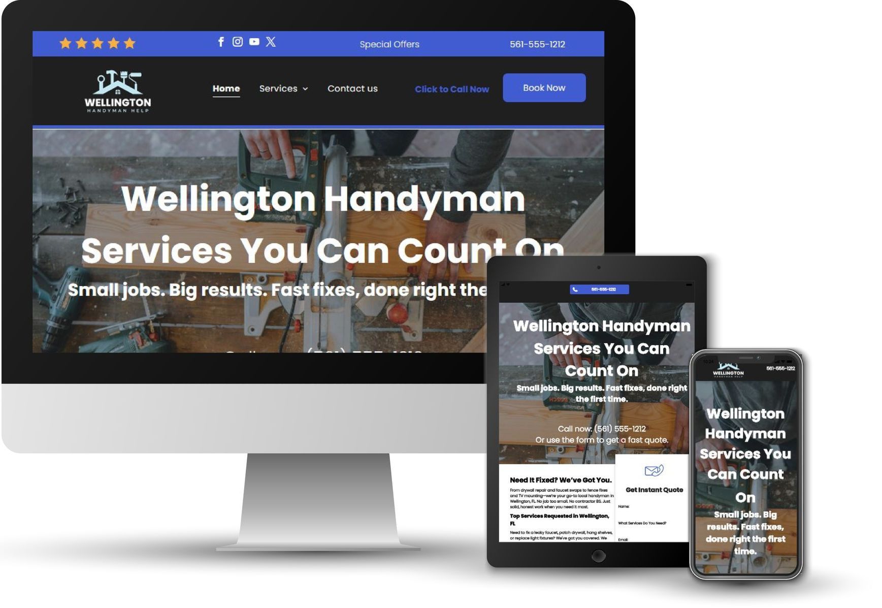 Handyman website for Wellington, Fl