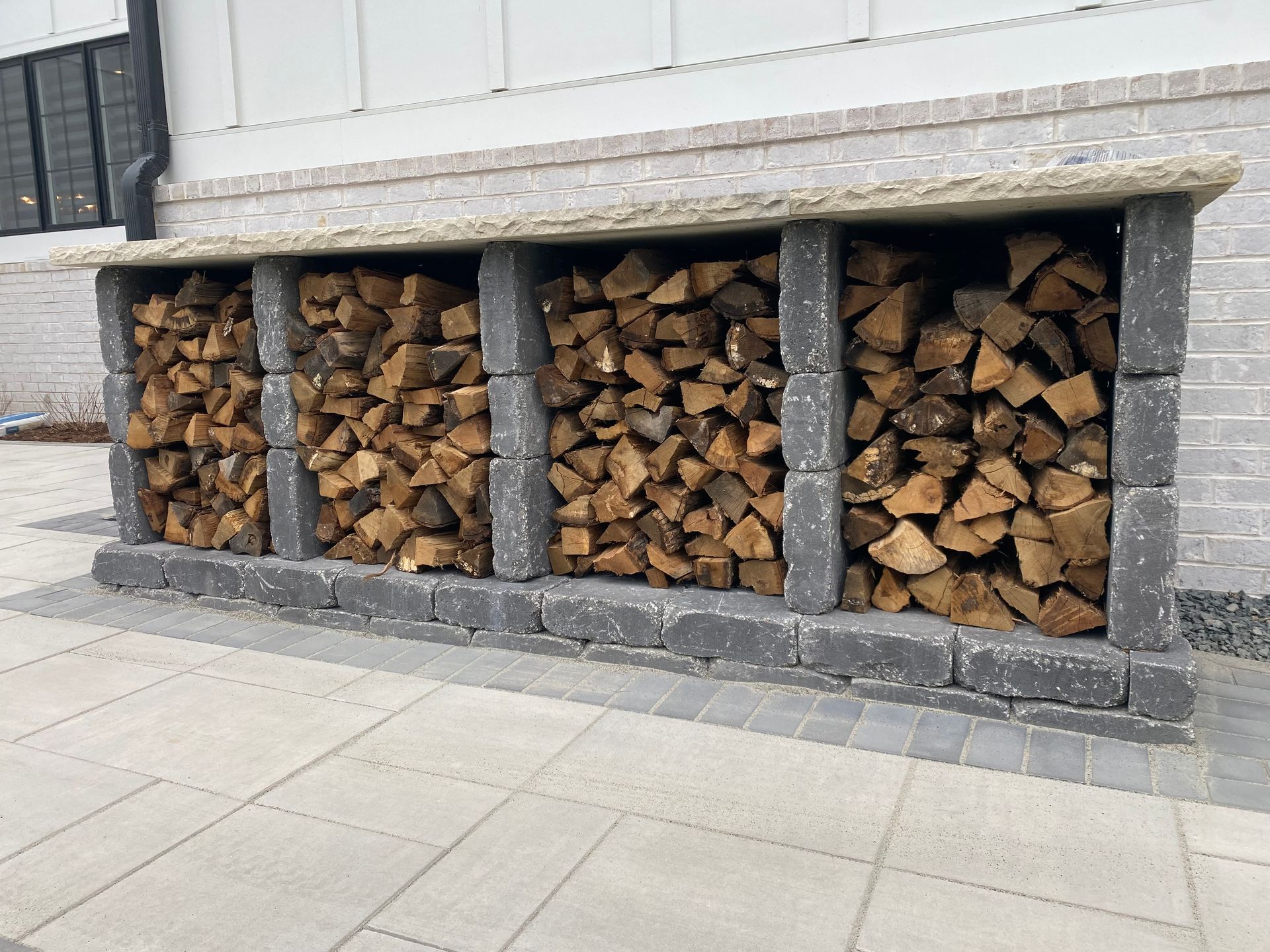 Outdoor fire wood storage | Hackmann Lawn | St Louis
