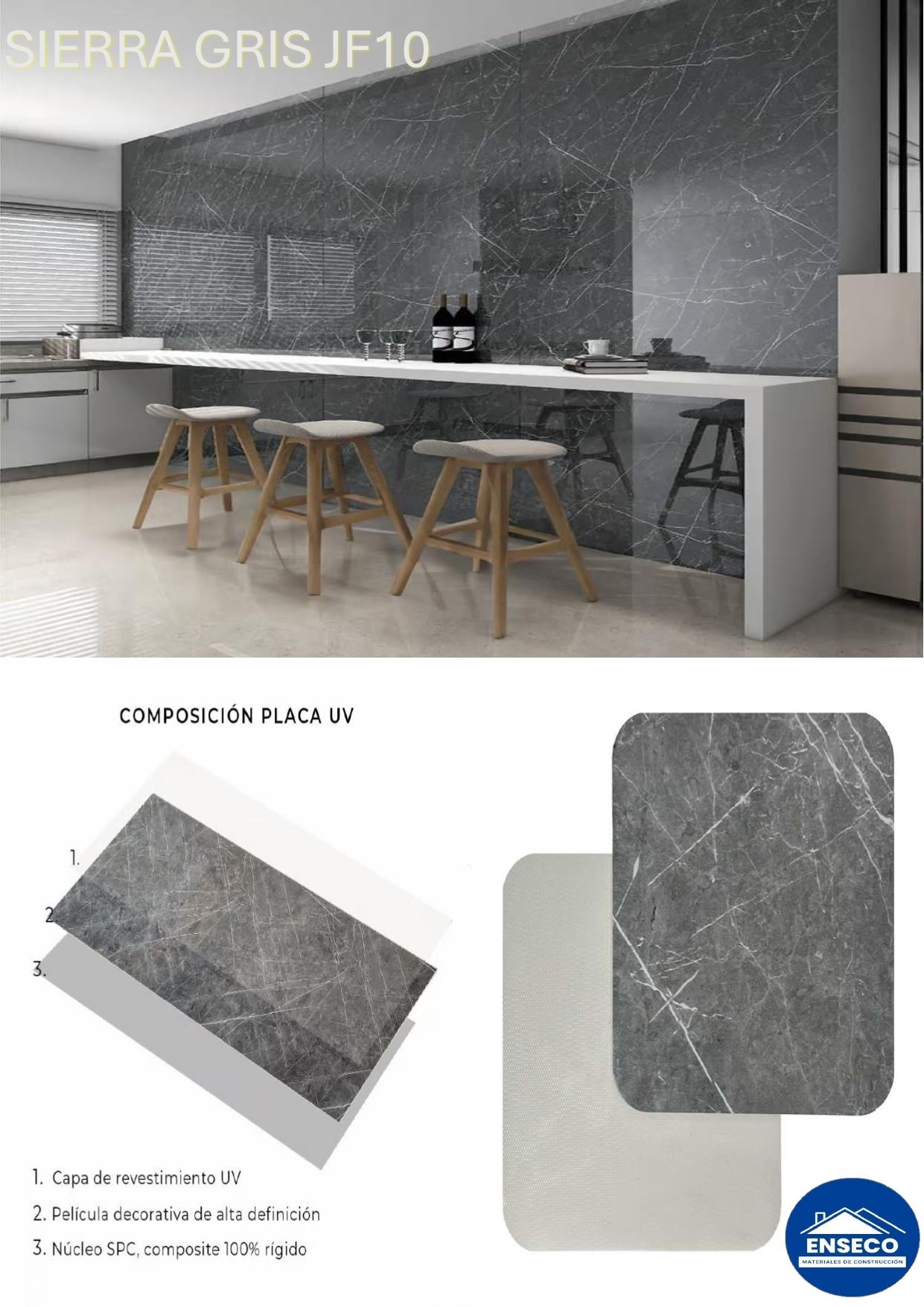 Placa UV Sierra Gris JF10