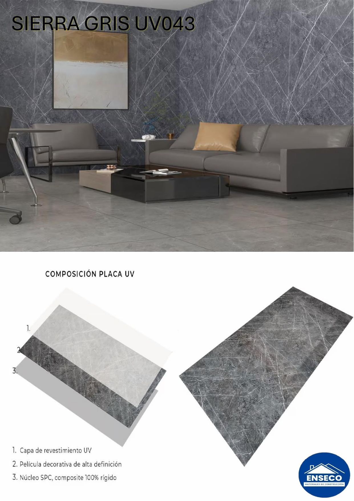 Placa UV Sierra Gris UVO43