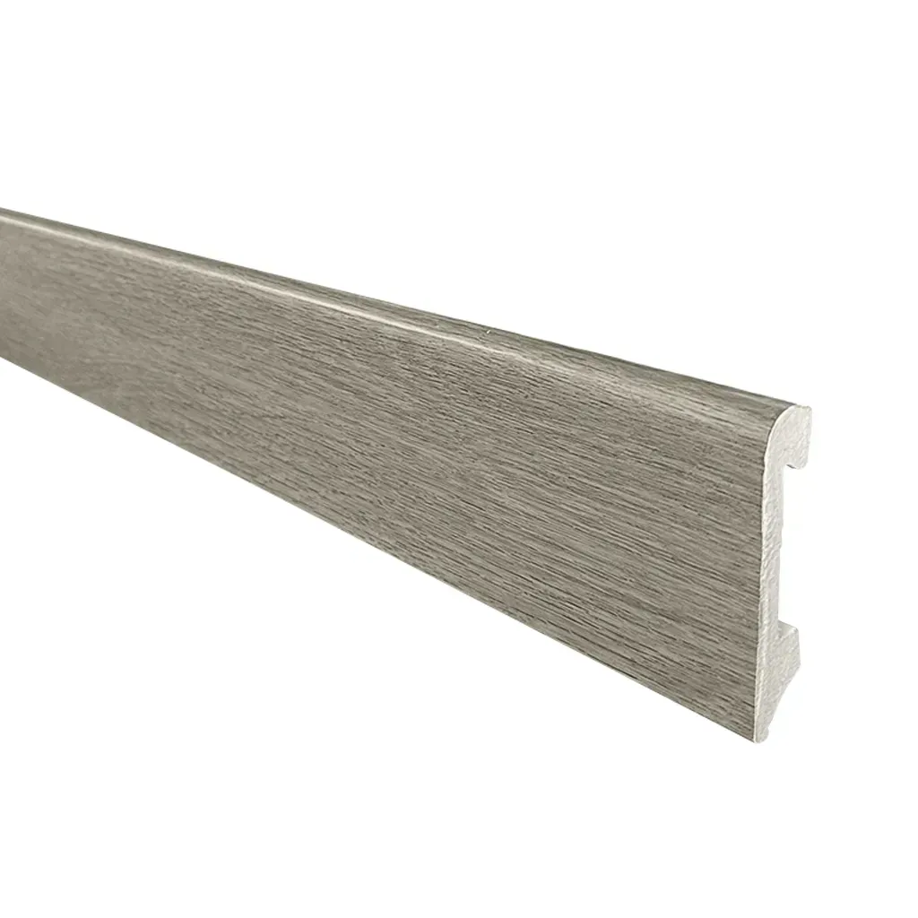 Tira de imitación madera gris con un recorte blanco en el borde derecho.