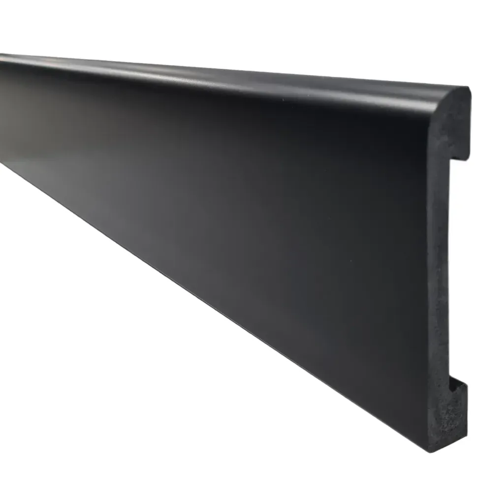 ?Varilla Zócalo Resistente al Agua Top Round Negro Azabache 15mm x 100mm x 2400mm