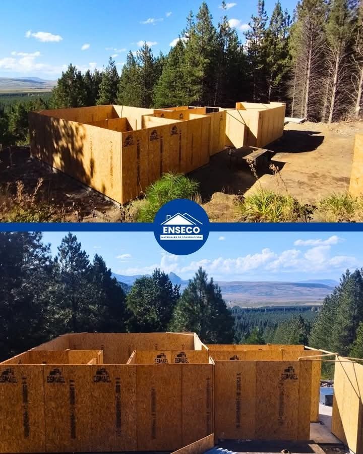 Dos fotografías de una casa en construcción por fnsfco