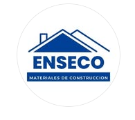 El logotipo de Enseco es un techo azul con una chimenea encima.