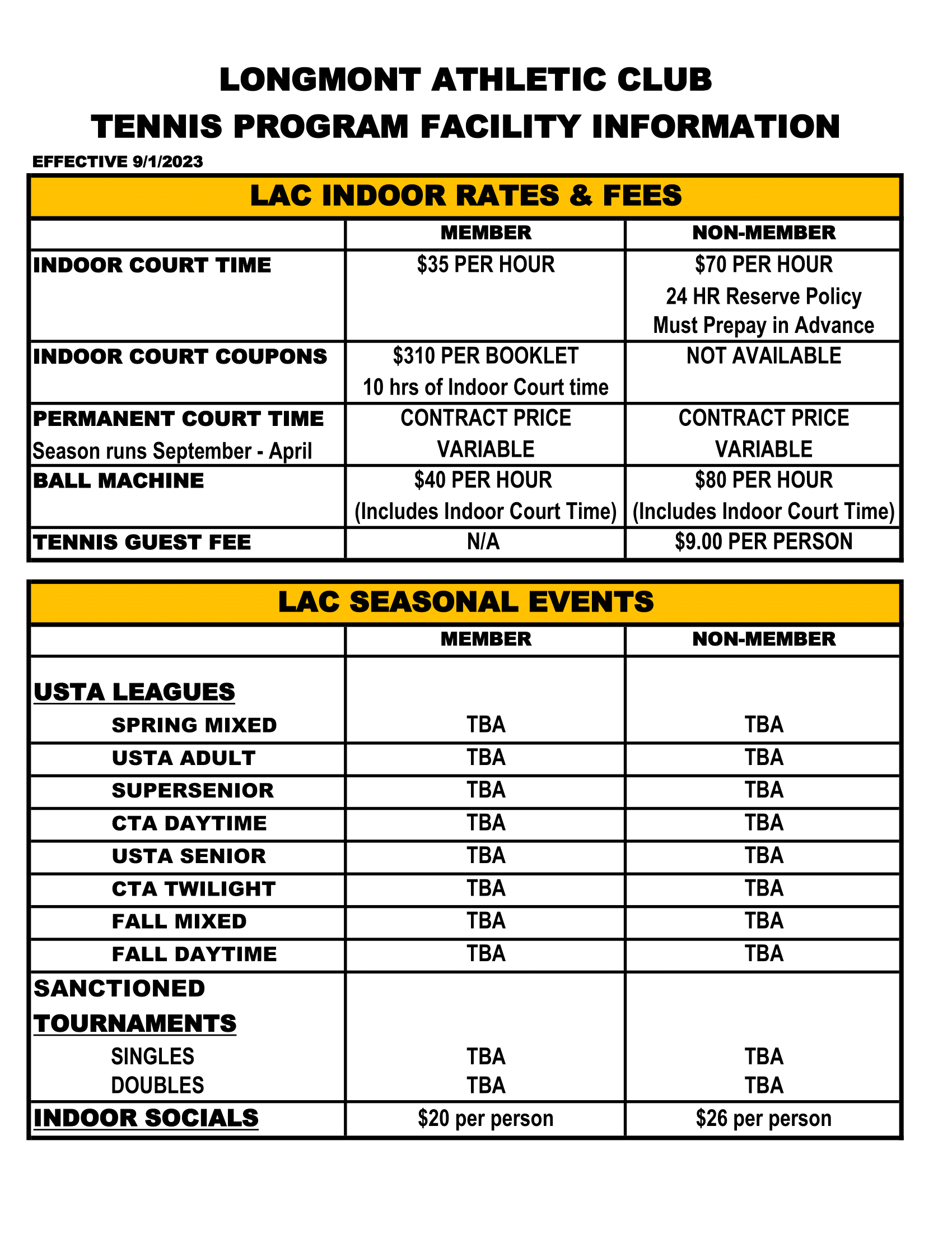 LAC TENNIS LESSON ADULT RATES | Longmont Athletic Club | Longmont Colorado