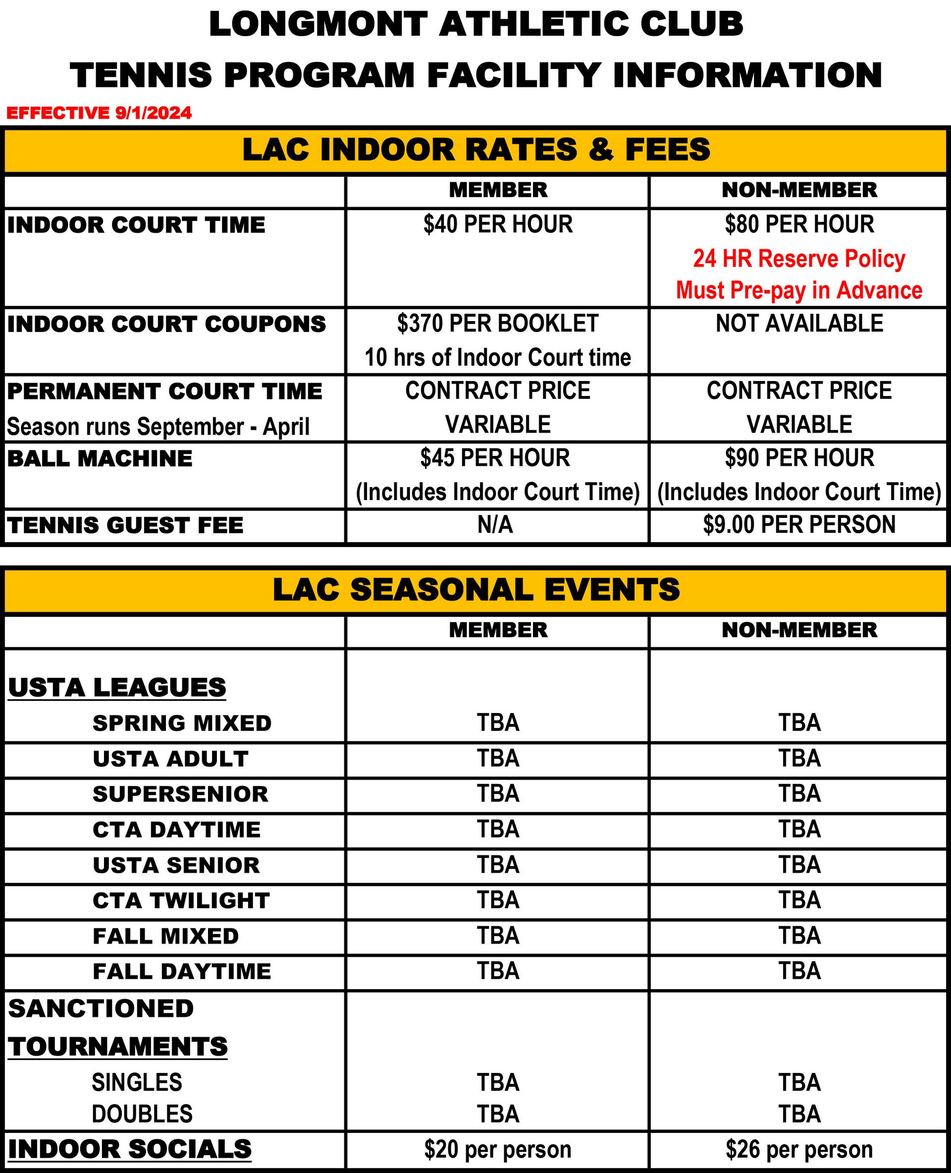 LAC TENNIS LESSON ADULT RATES | Longmont Athletic Club | Longmont Colorado