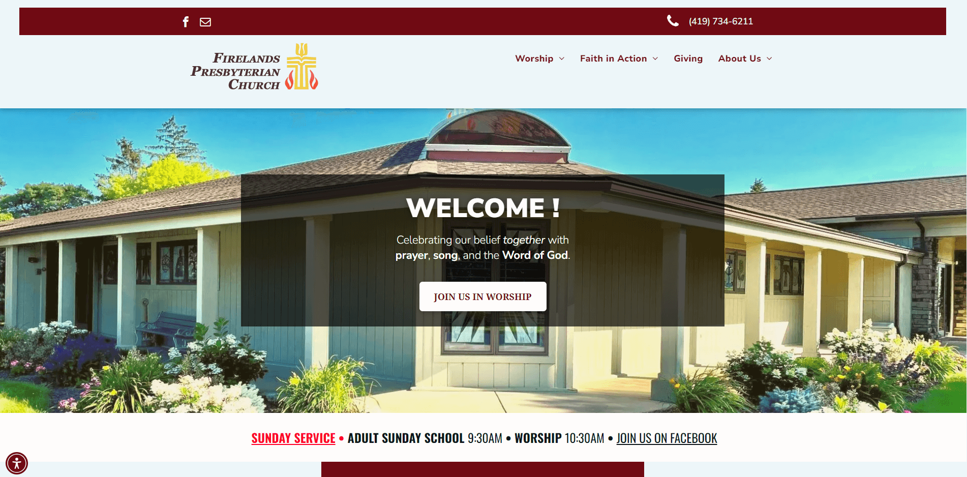 Firelands Presbyterian Church Website Homepage