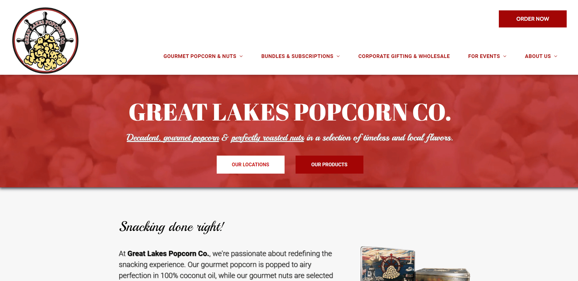 Great Lakes Popcorn Company eCommerce Website Design by Webify