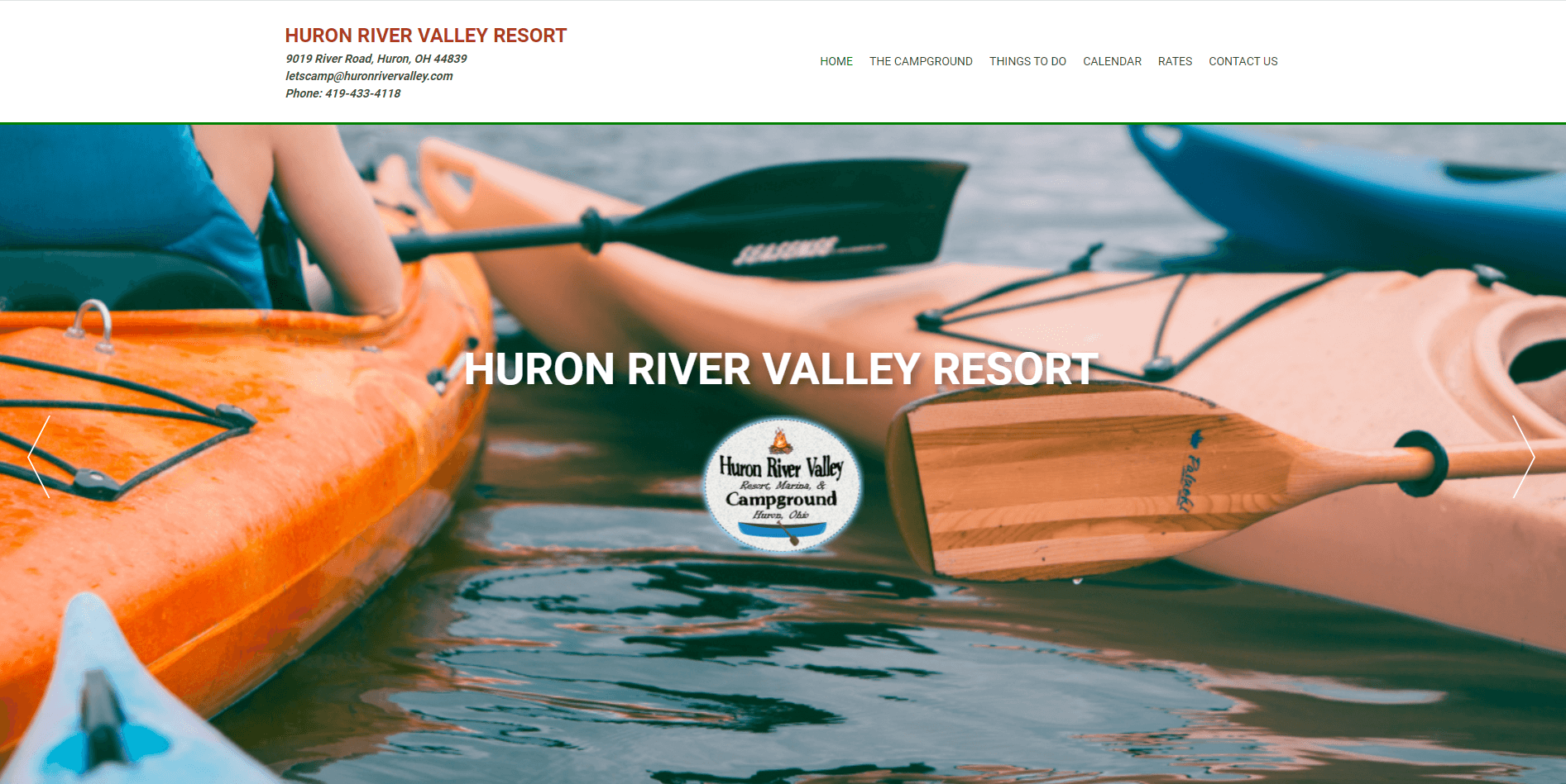 Huron River Valley Website Homepage