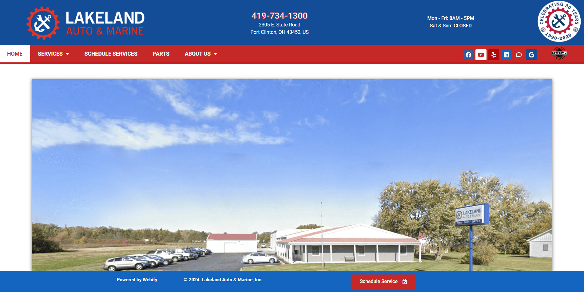 Lakeland Auto and Marine Website Homepage