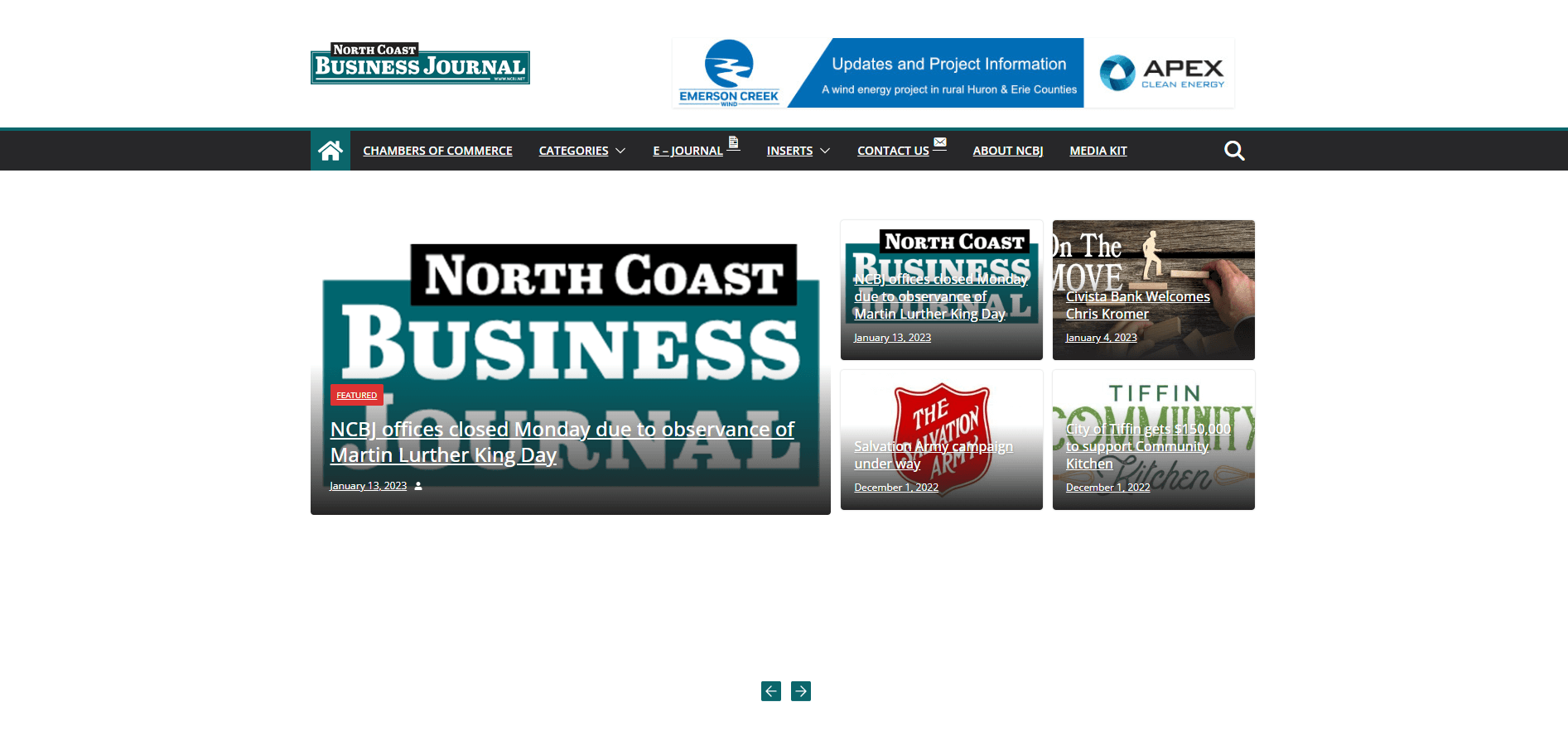 Business Website Design - North Coast Business Journal 