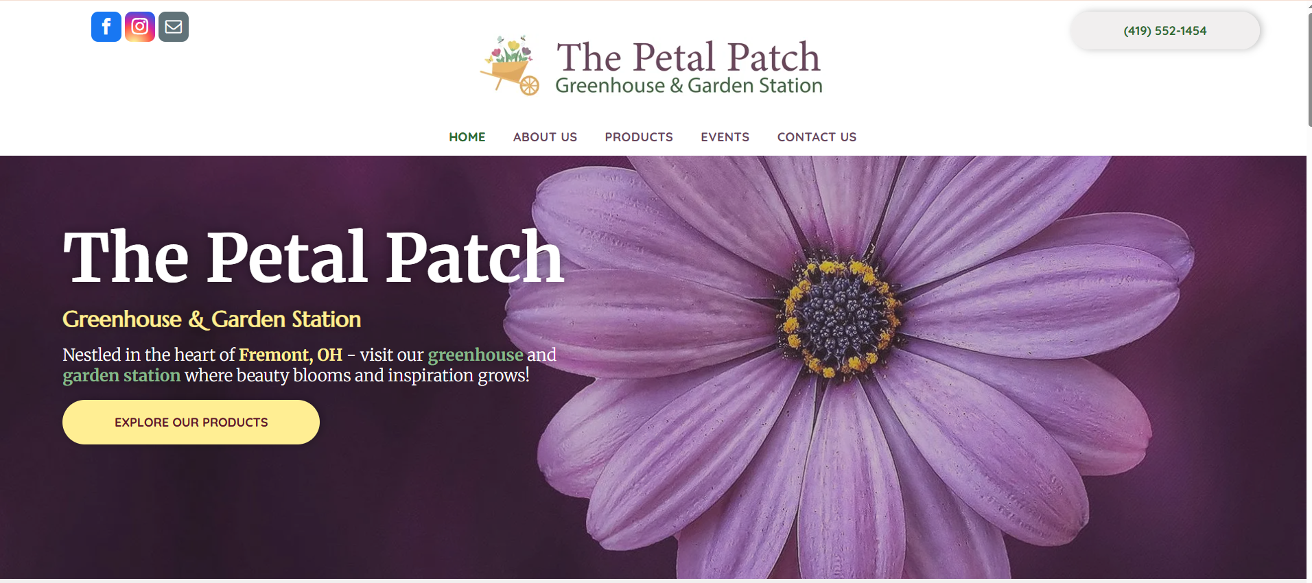 The Petal Patch homepage
