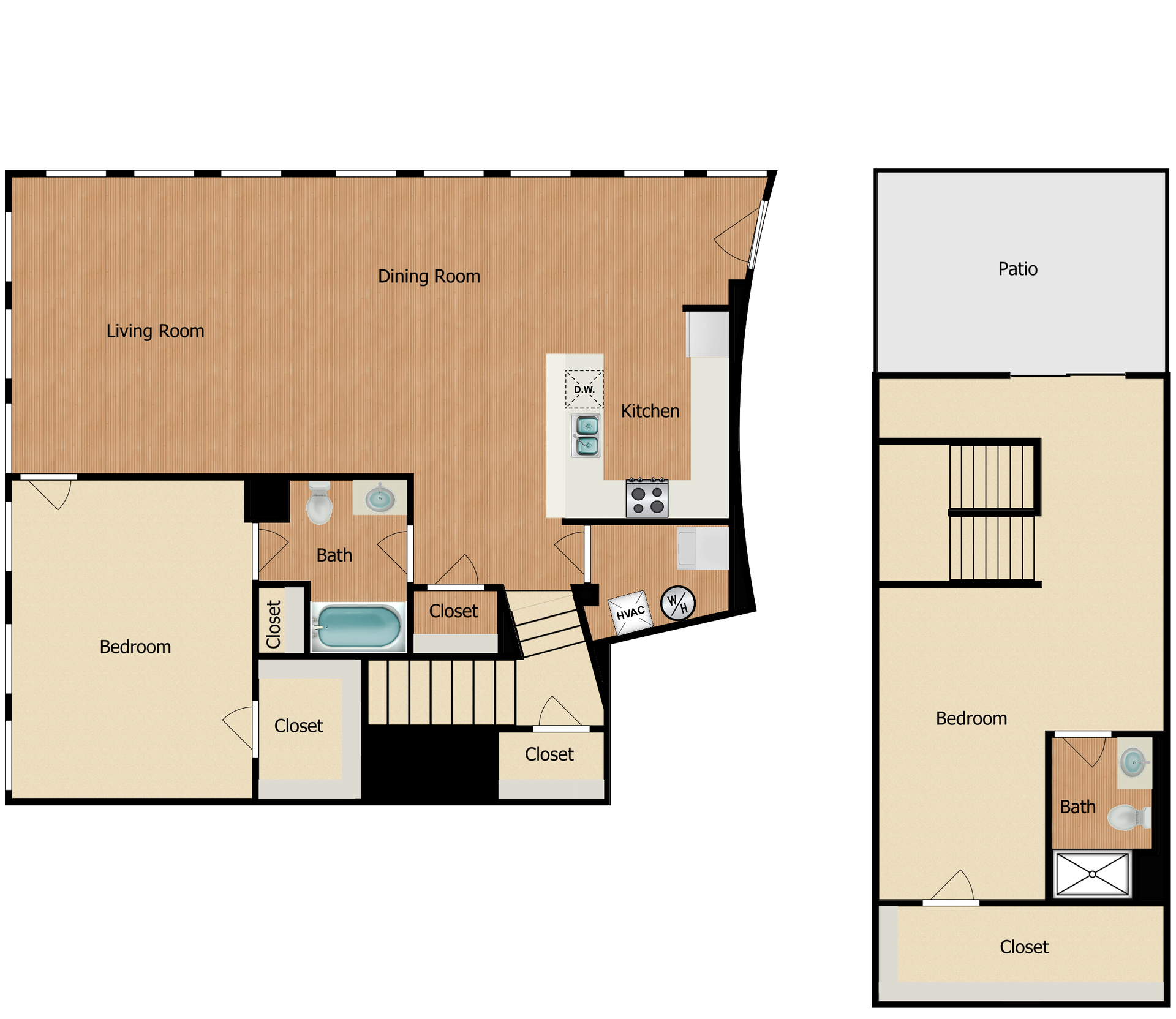 Floor Plan: 2 Bed · 2 Bath · 1,654 SQ FT.