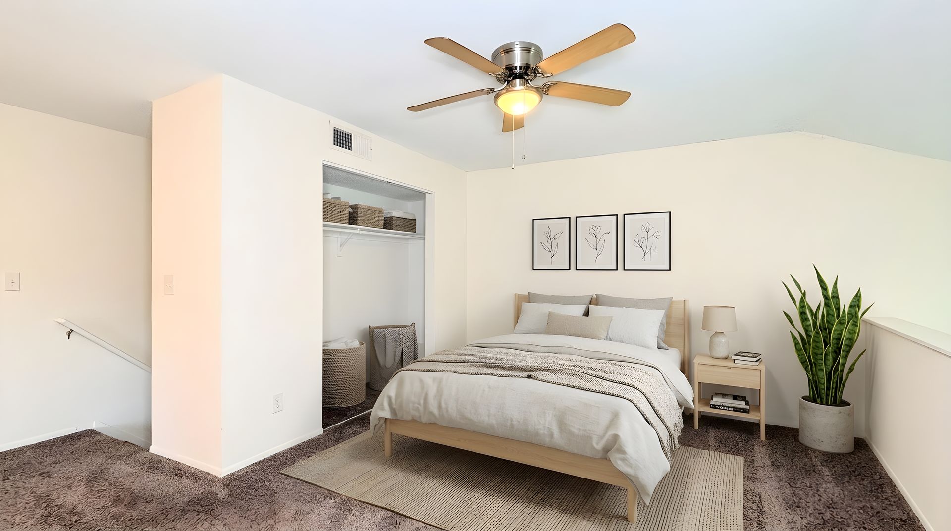 Bedroom with carpet and bed