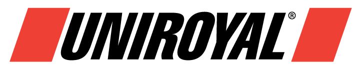 Uniroyal logo in black italic text with red geometric bars on a white background