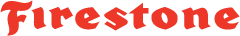 Firestone logo in red script on a white background