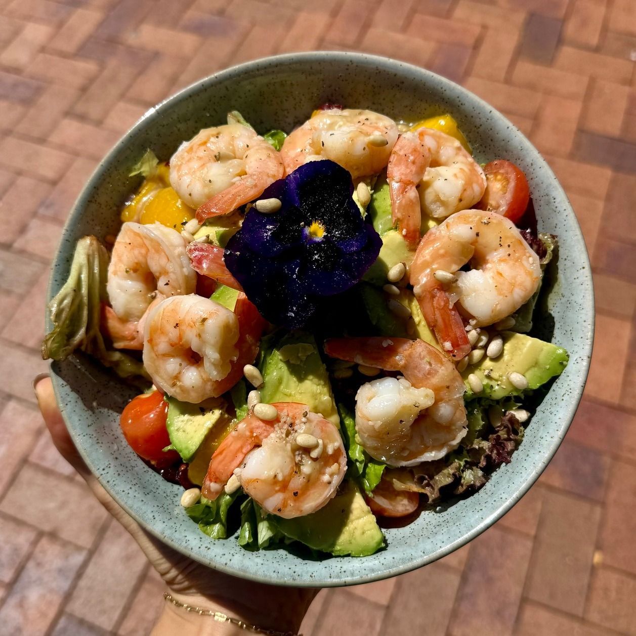 Bowl of Food With Shrimp, Carrots, Edamame, and Greens — Relax in Paradise in Yeppoon, QLD