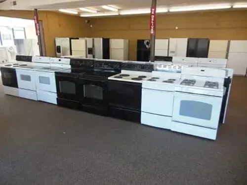 Row of Black and White Appliances — Belleville, IL — Midwest Used Appliance & Repair