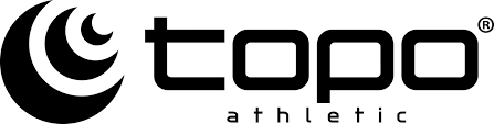 Topo Athletic logo in black on a white background