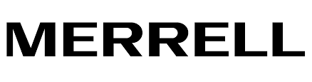 Black MERRELL wordmark on a white background