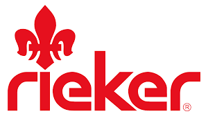 Red Rieker logo with a stylized fleur-de-lis above the brand name