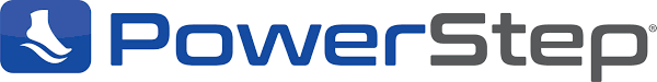 PowerStep logo in blue and gray with a stylized foot icon