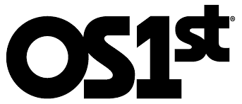 Black OS1st logo on a white background