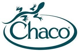 Chaco logo with teal gecko above the word “Chaco” inside an oval