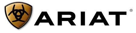 ARIAT logo with gold shield emblem and black text on a white background