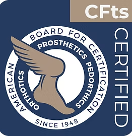 American Board for Certification in Orthotics, Prosthetics & Pedorthics CFts Certified logo with winged foot