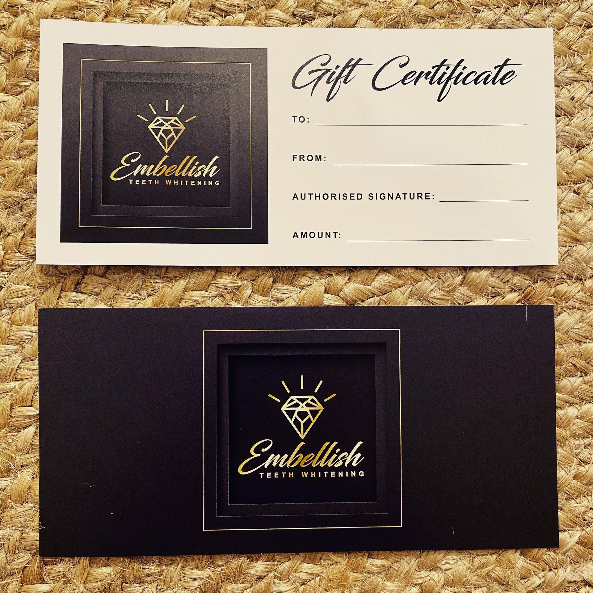 Two gift certificates from 