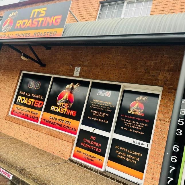 Storefront with Sign, Brick Building, Roasted Food Business — Stuckup Industries in Morisset, NSW