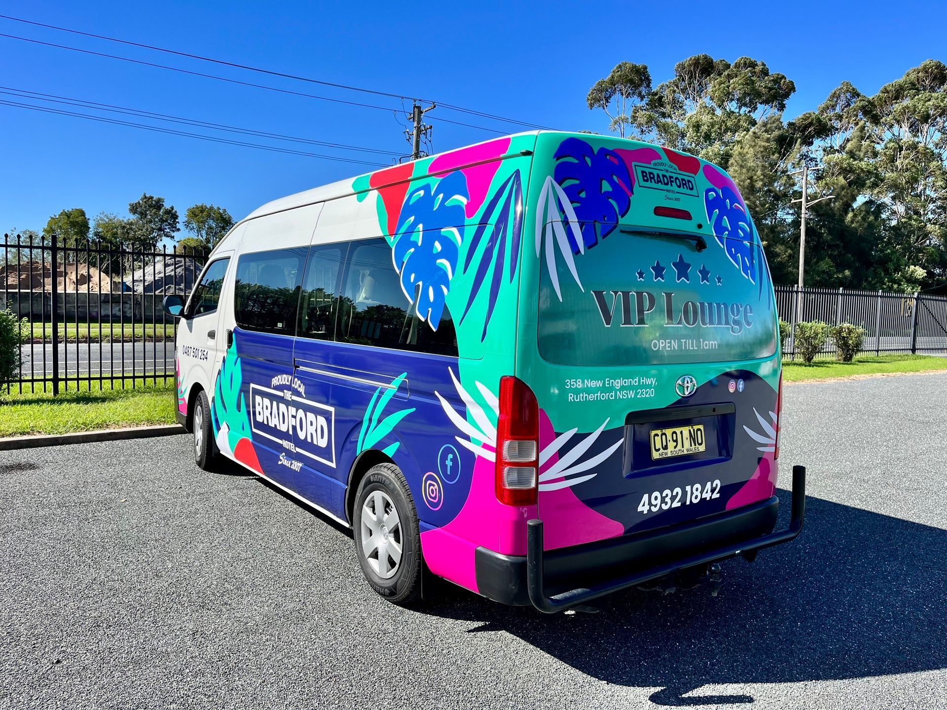 Colourful Van with Floral Designs, Parked on Gravel — Stuckup Industries in Morisset, NSW