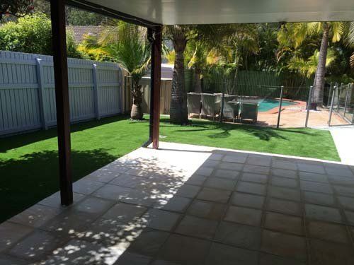 landscaping in a backyard