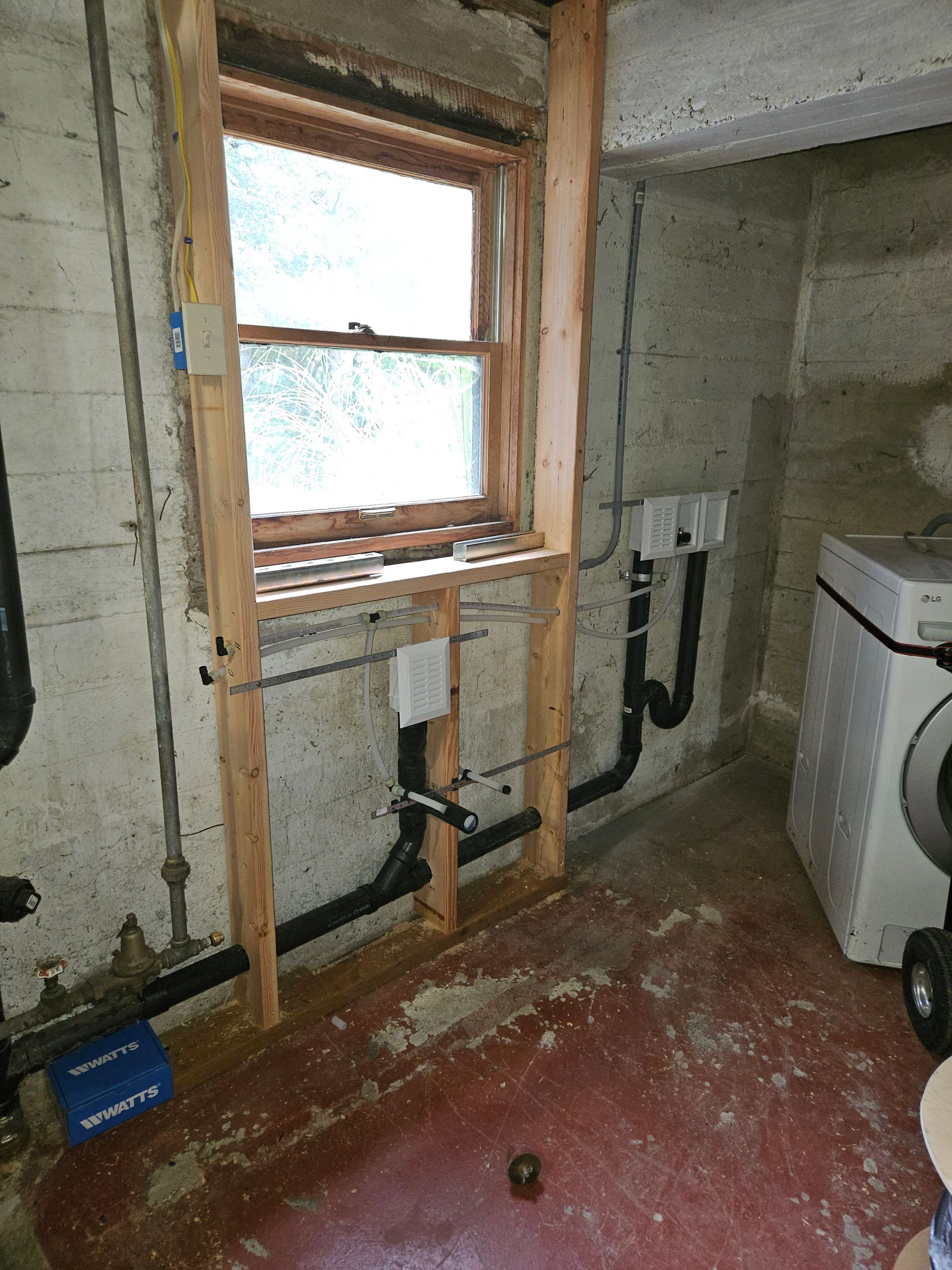 laundry area Rough In  | Dallesport, WA | Just Cuz Plumbing
