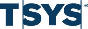 The logo for tsys is blue and white on a white background.