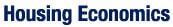 The word housing economics is on a white background