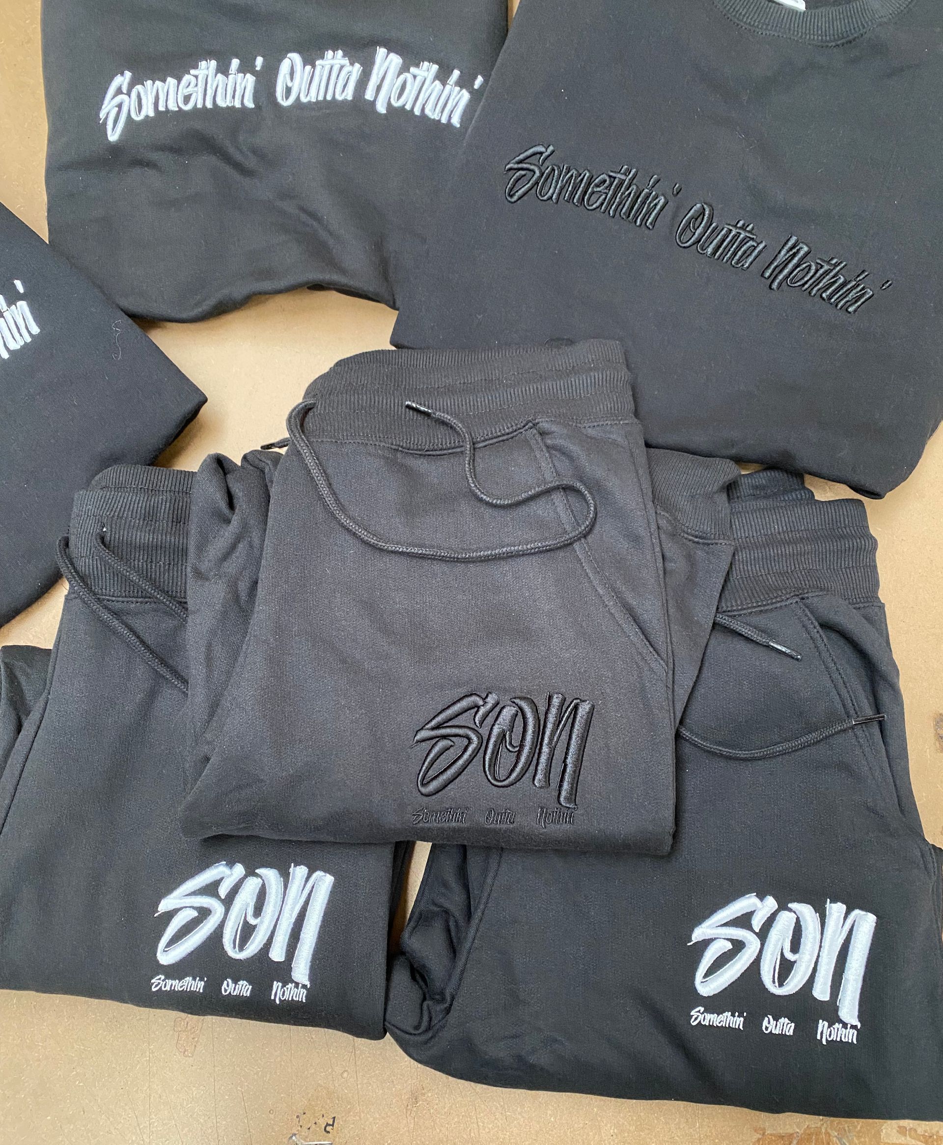 Black apparel: T-shirts with