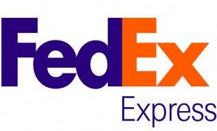 The fedex express logo is purple and orange on a white background.
