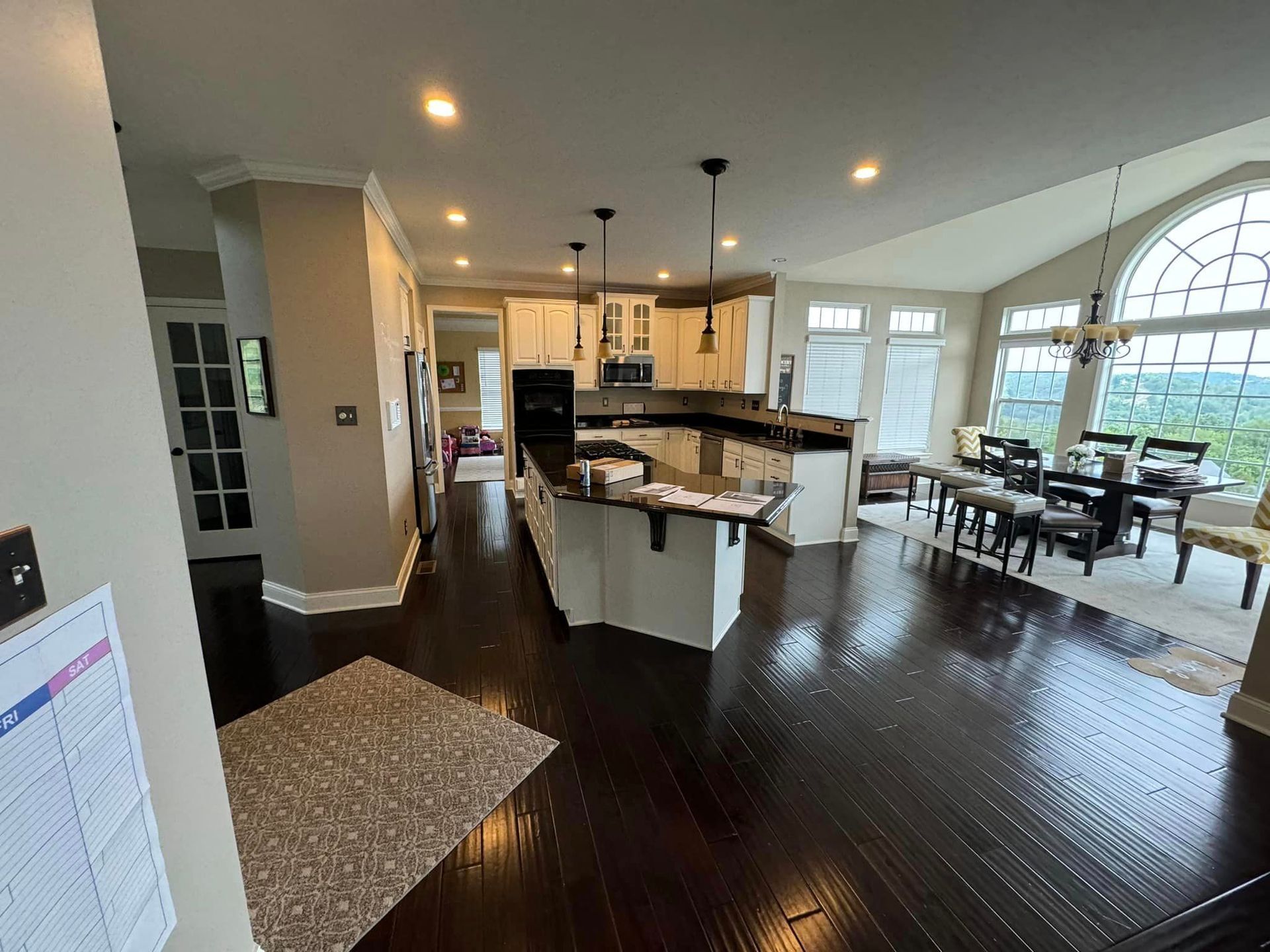 kitchen remodel in pittsburgh with dark wood floors after work is  complete