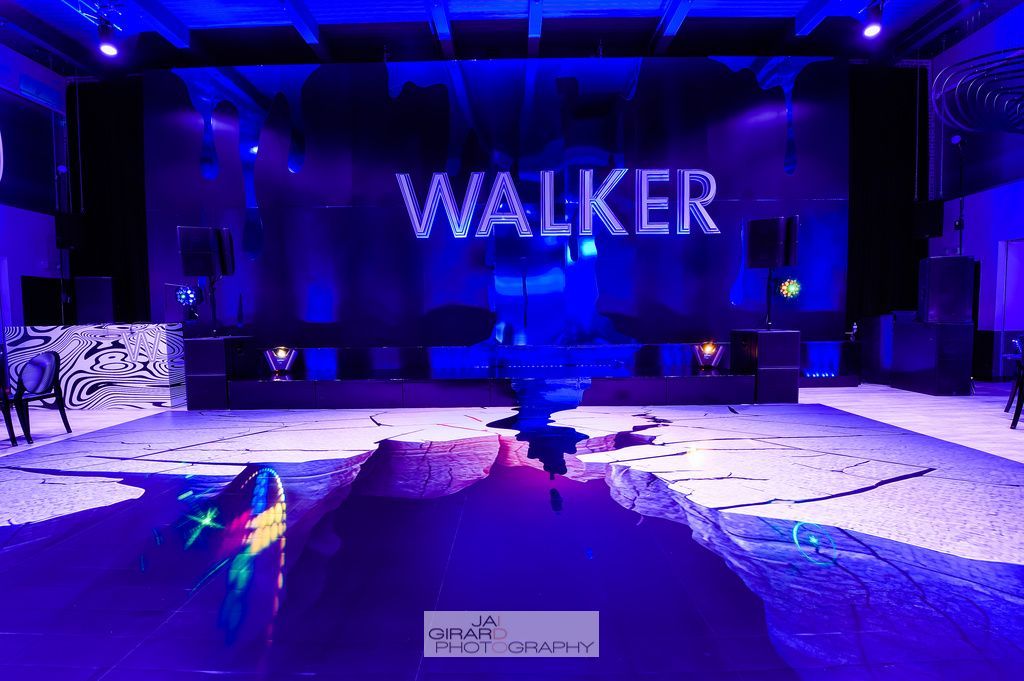 A large stage with the word walker on it