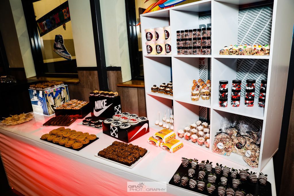 There are many different types of food on the table.