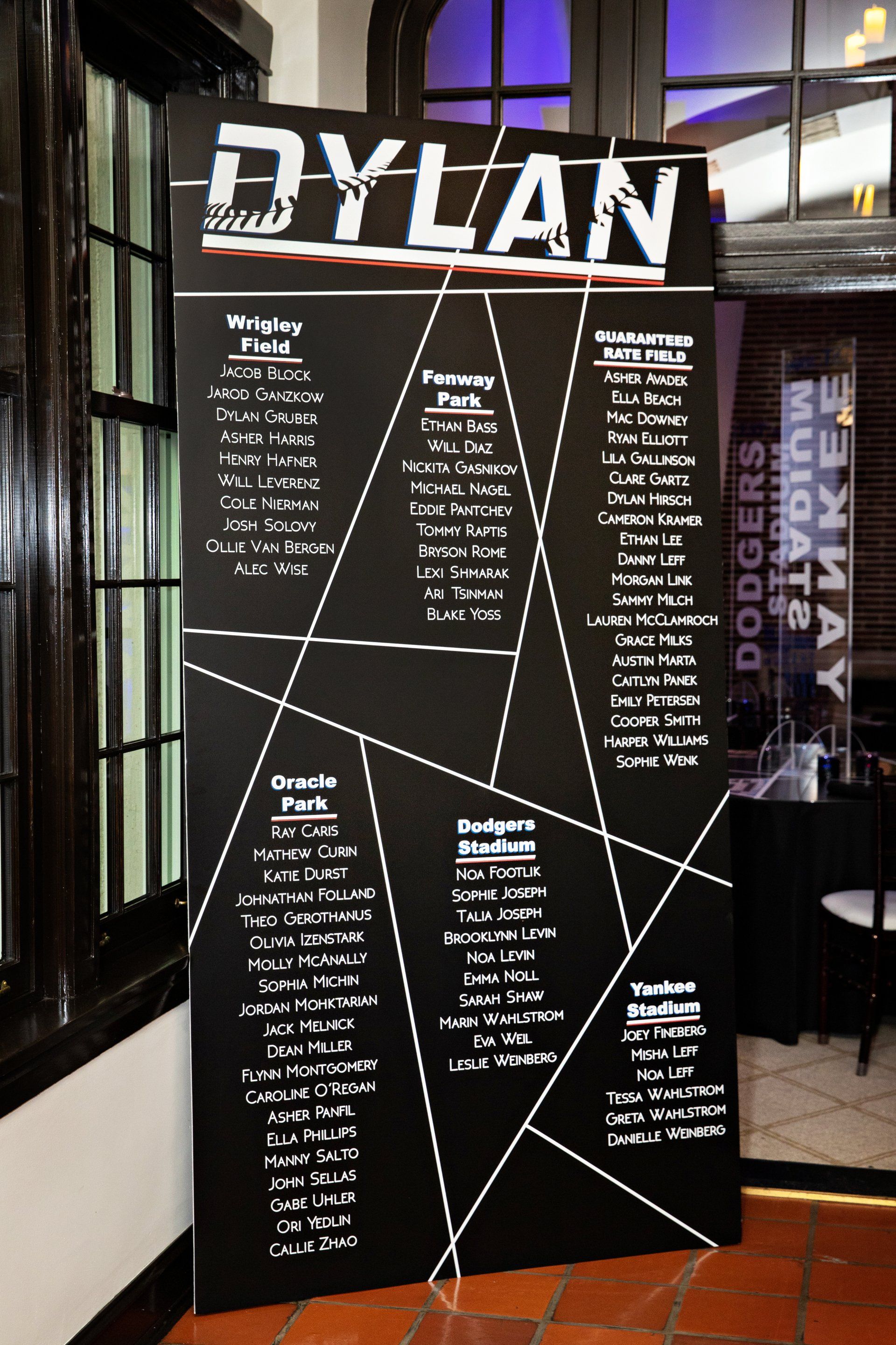 A chalkboard with the name dylan on it