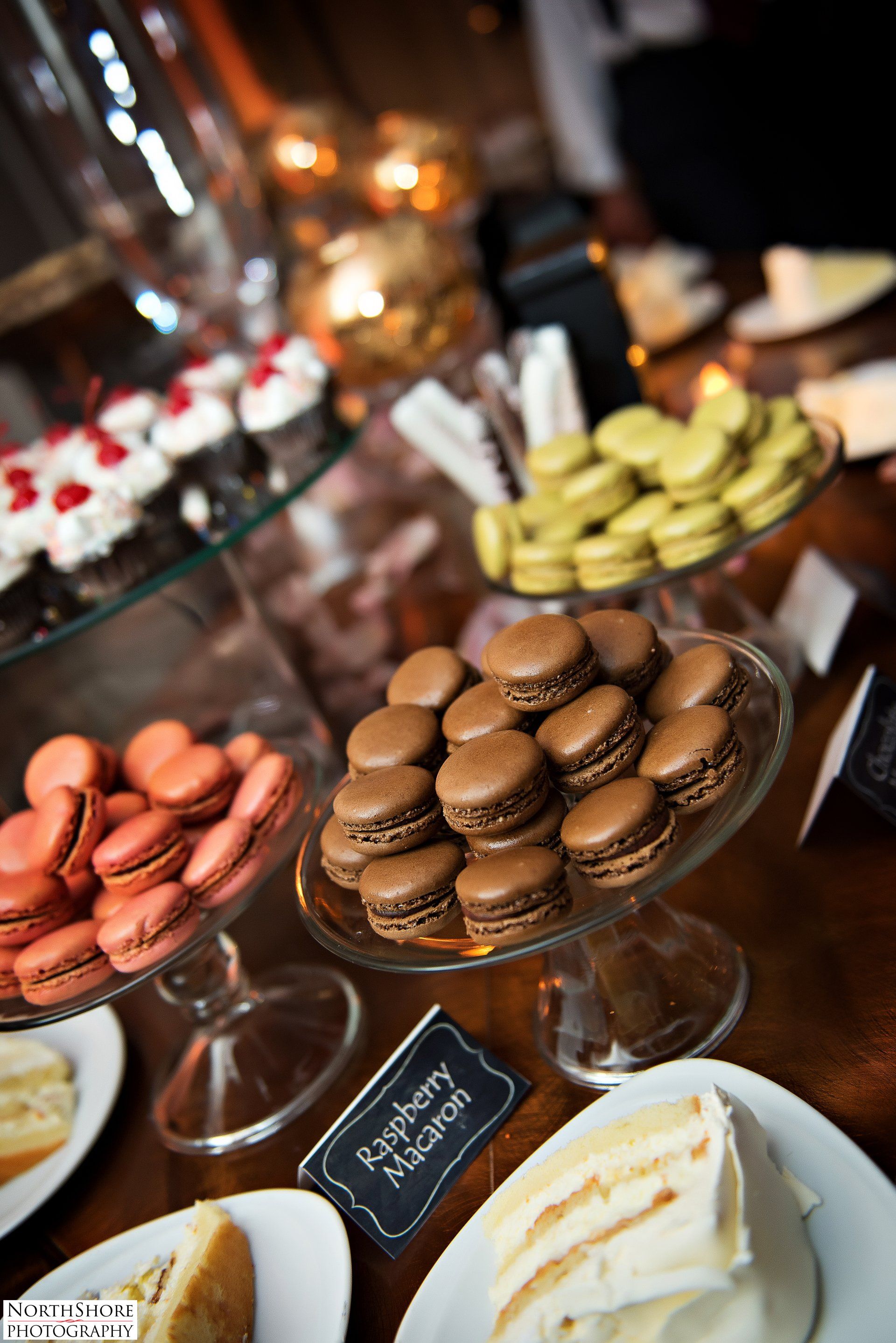 There are many different types of desserts on the table.