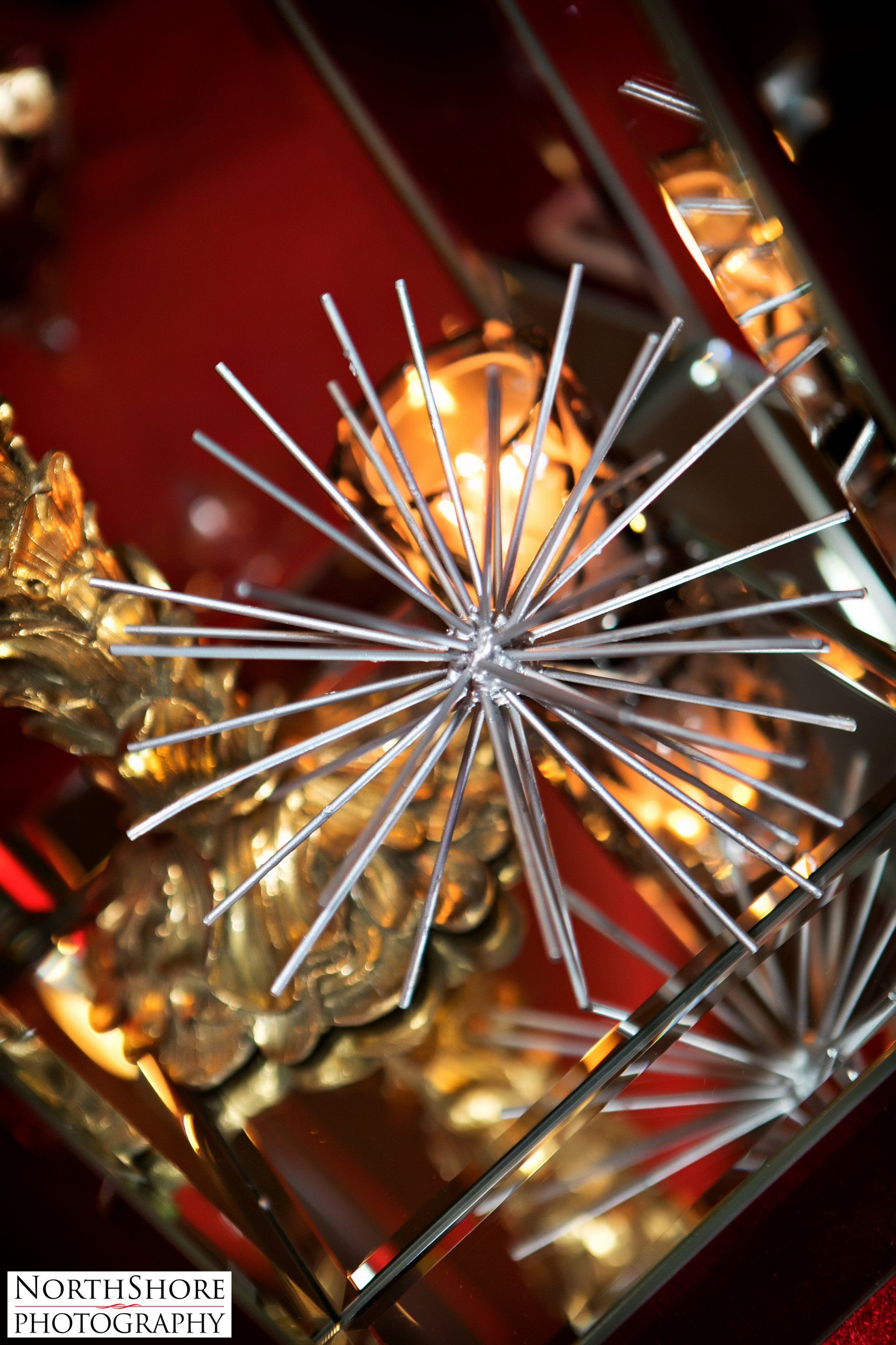 A close up of a star shaped decoration on a table