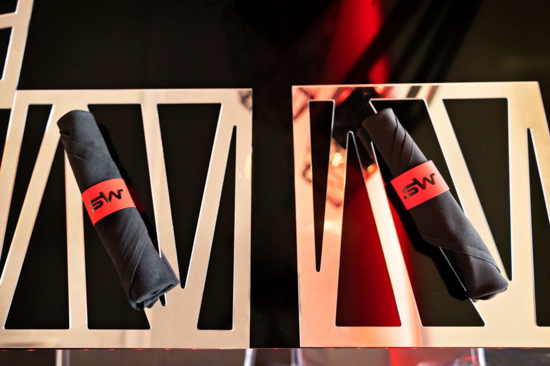 A napkin with the letter m on it