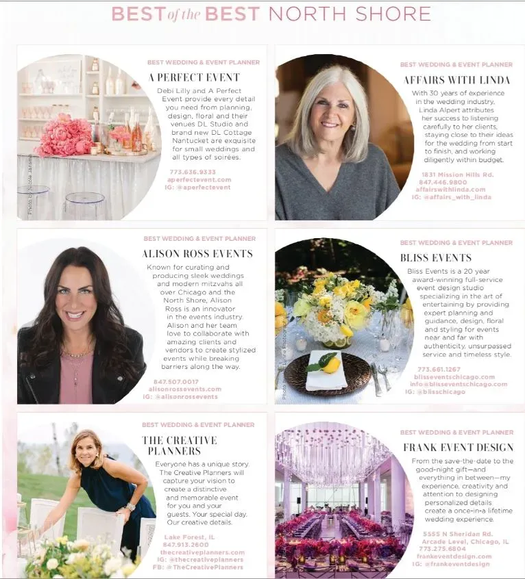 A collage of four images of women in circles on a white background.