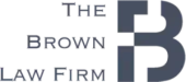 A logo for the brown law firm on a white background